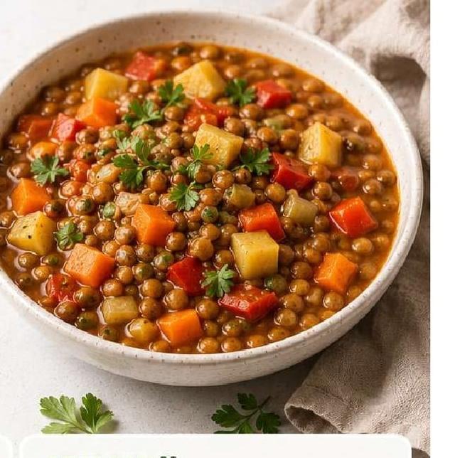 Lentejas guisadas con verduras